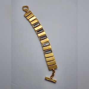 ✨️ 5 For 25 ✨️Vince Camuto Gold-Tone Bracelet  Clear Rectangular Crystals Size 6